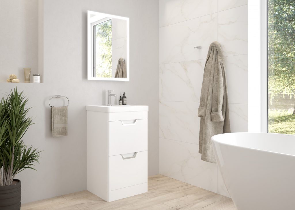 FREYA-50-Floor-Standing-white-matt-2-drawer-chrome