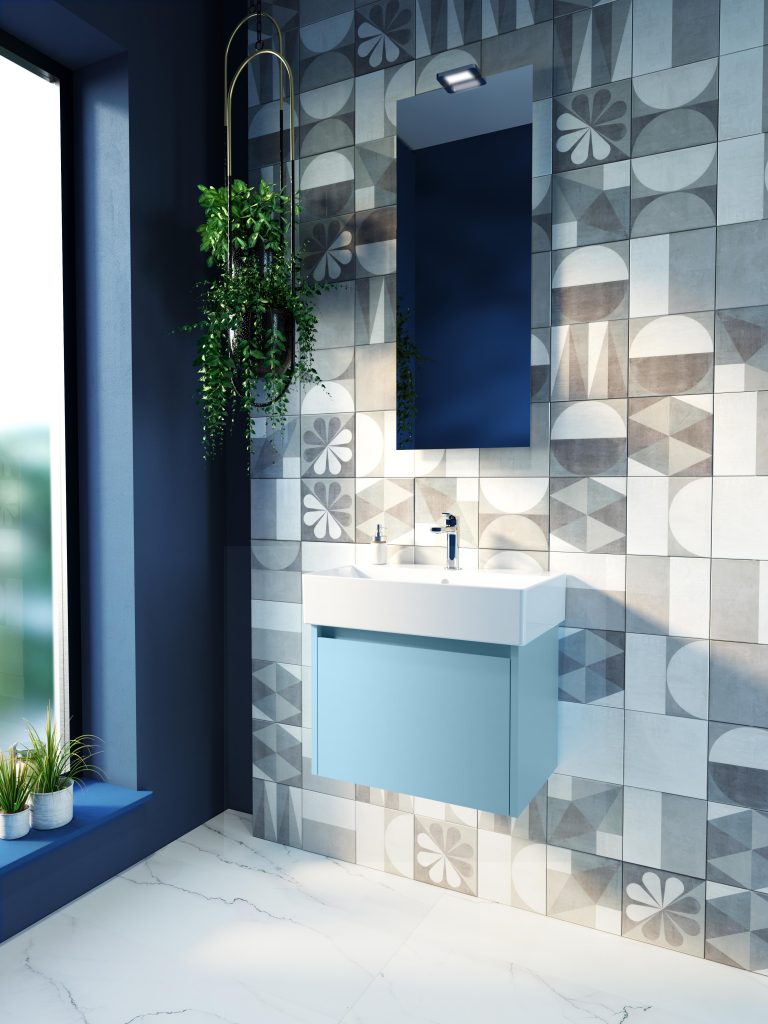 Kube X with Sky Blue furniture